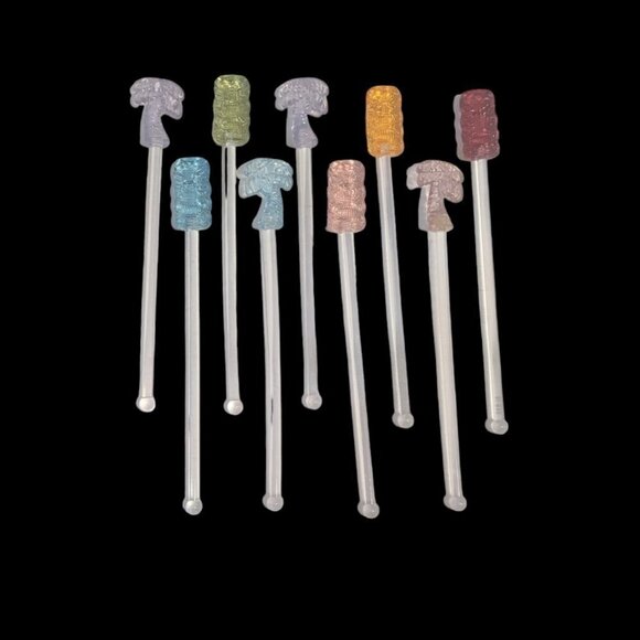 Vintage Tiki Stir Stick Swizzle Acrylic Tropical Bar Totem Palm Hawaiian MCM - Picture 4 of 4